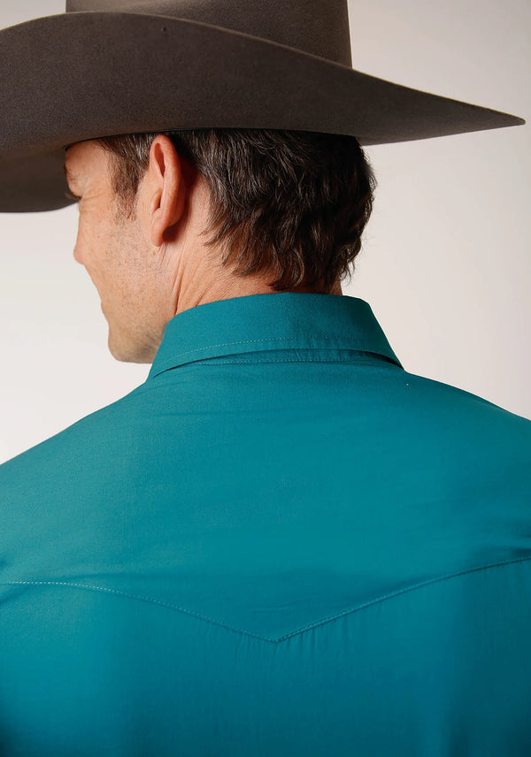 Men's Snap Deep Turquoise Shirt - Roper