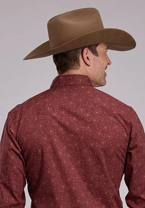 Men's Red Stellar Paisley L/S Snap Shirt - Roper