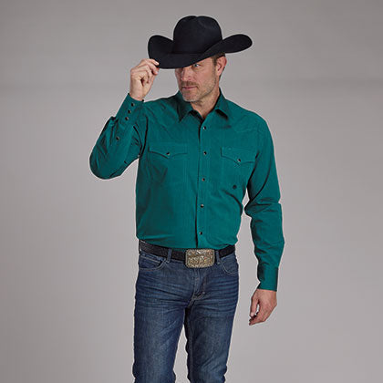 Men's Teal Snap Shirt - Roper