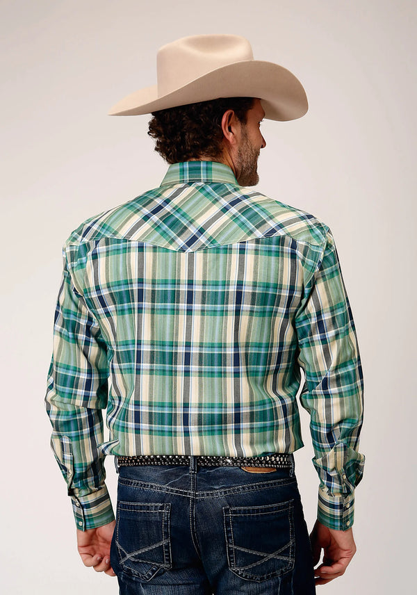 Mens L/S  Amarillo Plaid Snap - Roper