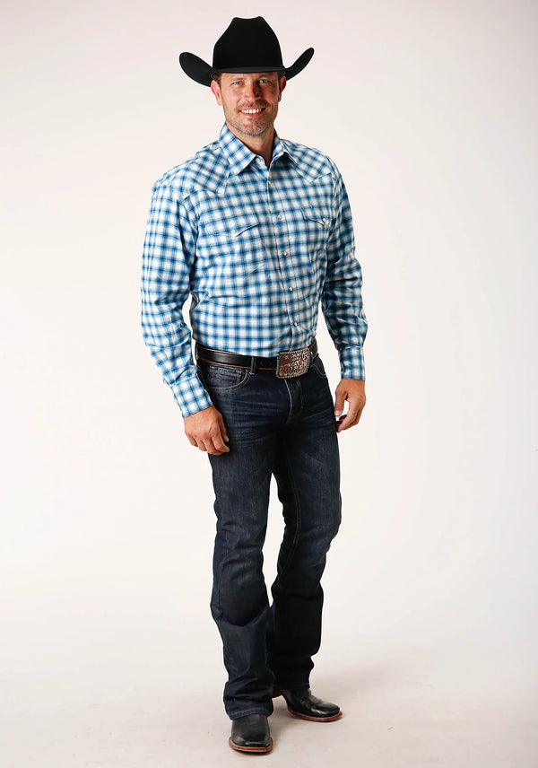 Men's Long Sleeve Stretch Check Shirt - Roper