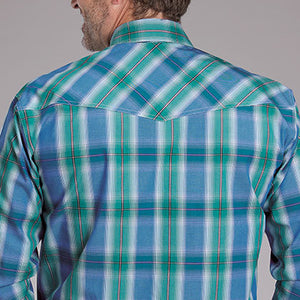 Men's Lake Blue Plaid Shirt - Roper