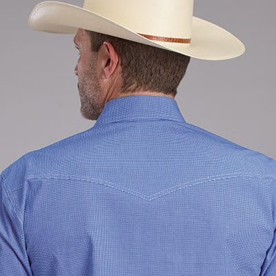 Men's Stretch Minicheck Snap Shirt - Roper