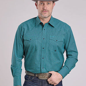 Men's Mini Check Stretch Shirt - Roper