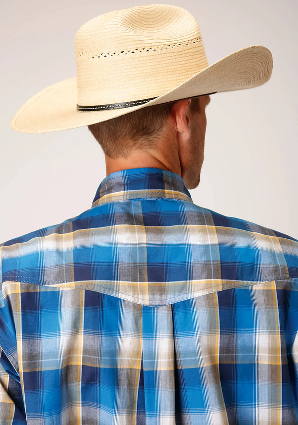 Men's Clear Sky Plaid Long-Sleeve Shirt - Roper