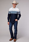 MENS L/S AZTEC BORDER SHIRT - ROPER