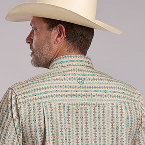 Men's Vertical Aztec Print Shirt - Roper