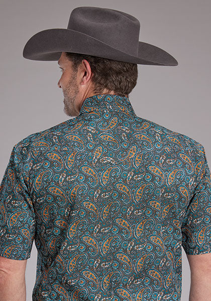 Men's Short Sleeve Dusk Paisley Snap Shirt - Roper