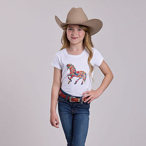 Girl's Flower Power Horse Tee - Roper