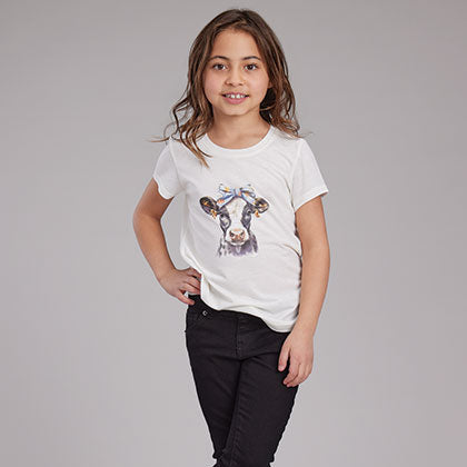 Girl's Fancy Cow Tee - Roper