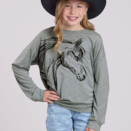 Girl's Horse Tee - Roper