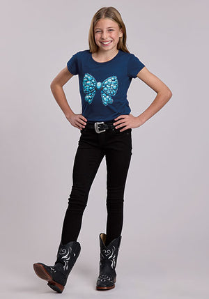 Girl's S/S Knit Embroidery Jersey S's - Roper