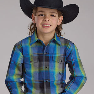 Boy's Amarillo Plaid Snap Shirt - Roper