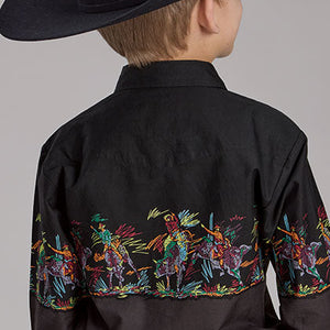 Boy's Scribble Bullrider's Snap Shirt - Roper