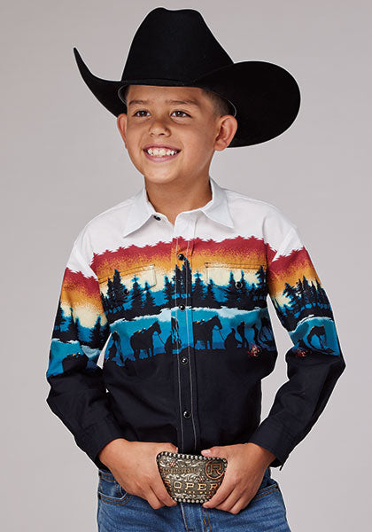 Boy's Lakeside Camp Border Shirt - Roper