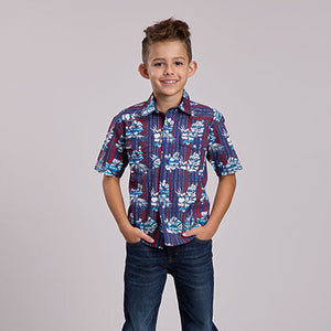 Boy's Tropical Aztec Print Shirt - Roper