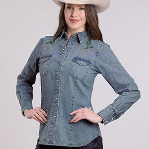 Women's Bronc Rider Denim Shirt - Roper