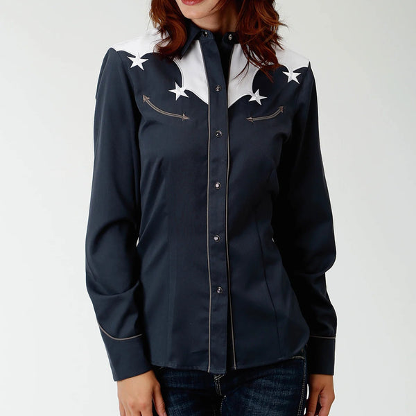 Women's Navy with White Stars Shirt - Roper