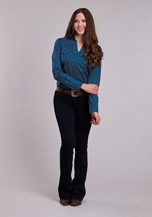 Women's L/S Amarillo Allover Print Snap Shirt - Roper