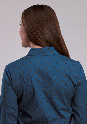 Women's L/S Amarillo Allover Print Snap Shirt - Roper