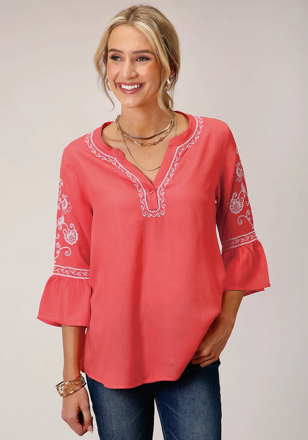 Women's Challis Peasant Top - Roper