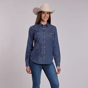 Women's Dark Blue Denim Shirt - Roper