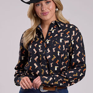 Women's Boot Print Blouse - Roper