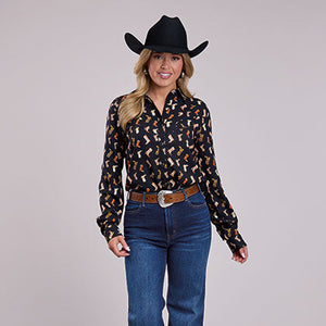 Women's Boot Print Blouse - Roper