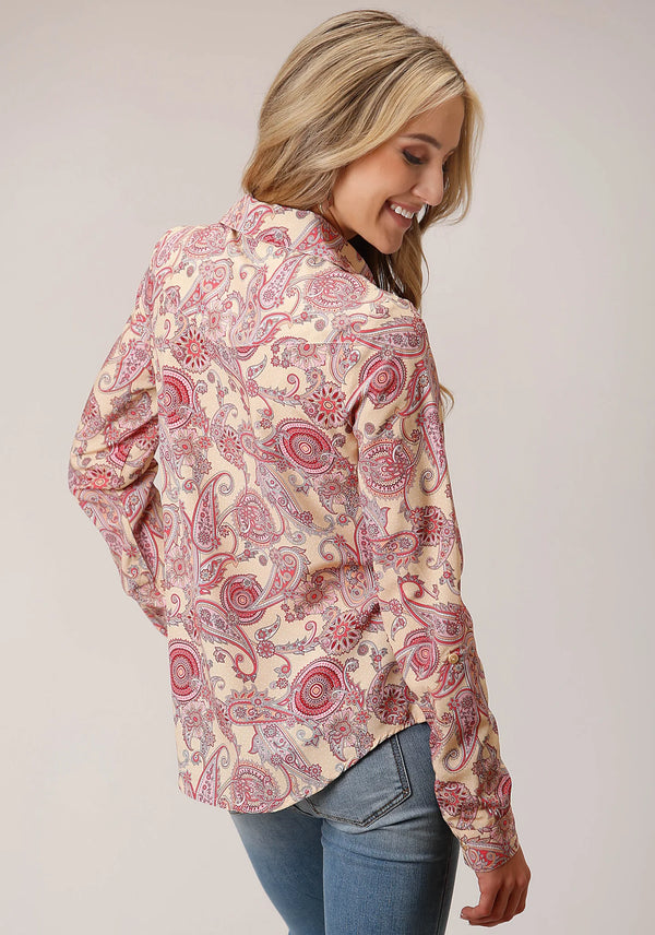 Spring Paisley Crepe Long Sleeve Shirt - Roper