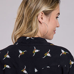 Women's Skull Western Blouse - Roper