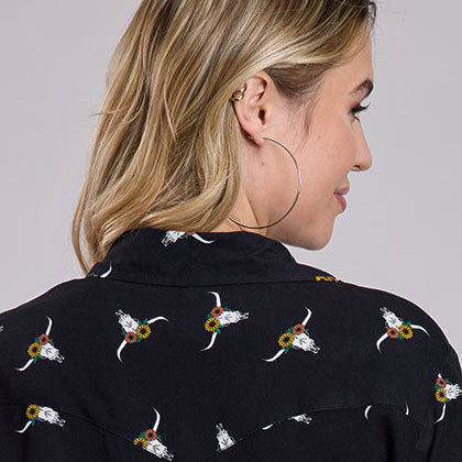 Women's Skull Western Blouse - Roper