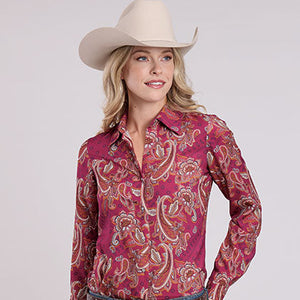 Women's Raspberry Paisley Shirt - Roper