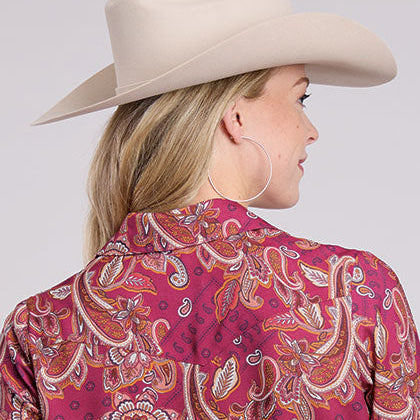 Women's Raspberry Paisley Shirt - Roper
