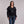 Women's Black Crepe V-Neck Shirt - Stetson