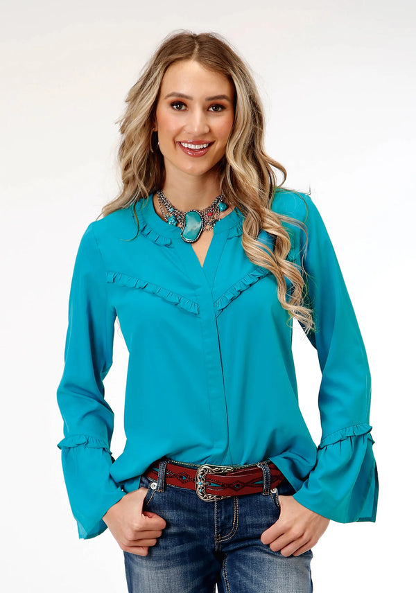 Women's L/S Turquoise Peasant - Roper