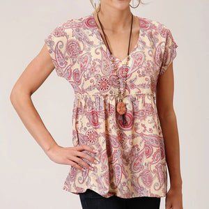 Women's Spring Paisley Crepe Top - Roper