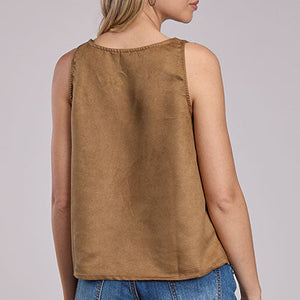 Women's Belt Buckle Tank Top - Roper