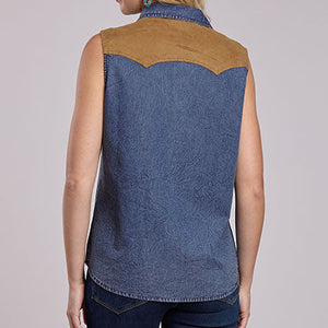Women's Sleeveless Denim Shirt - Roper
