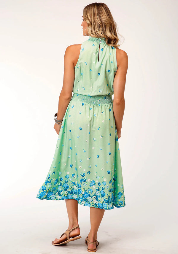 Women's Dress Floral Border Print - Roper