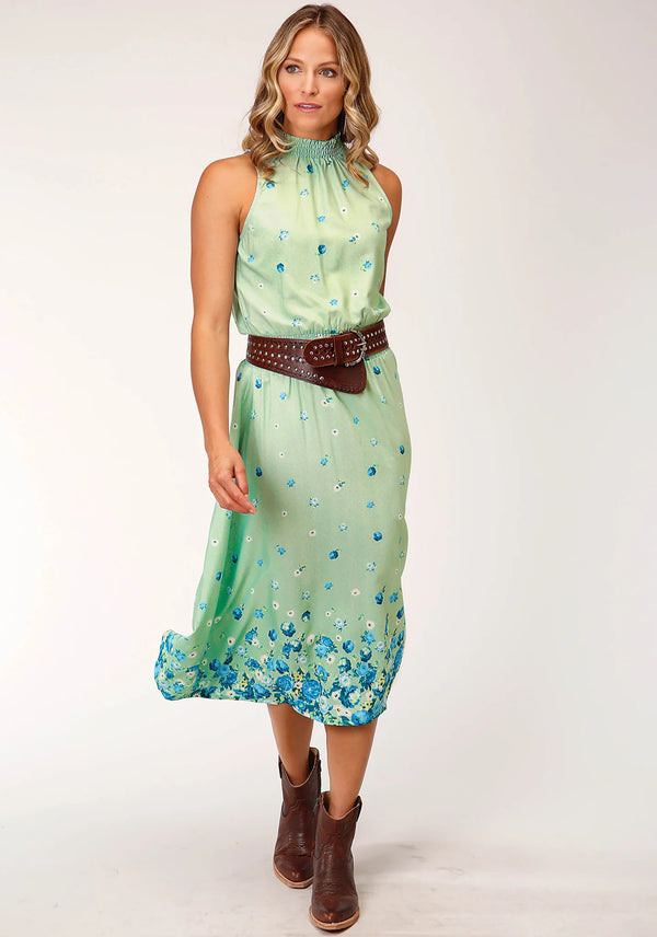 Women's Dress Floral Border Print - Roper