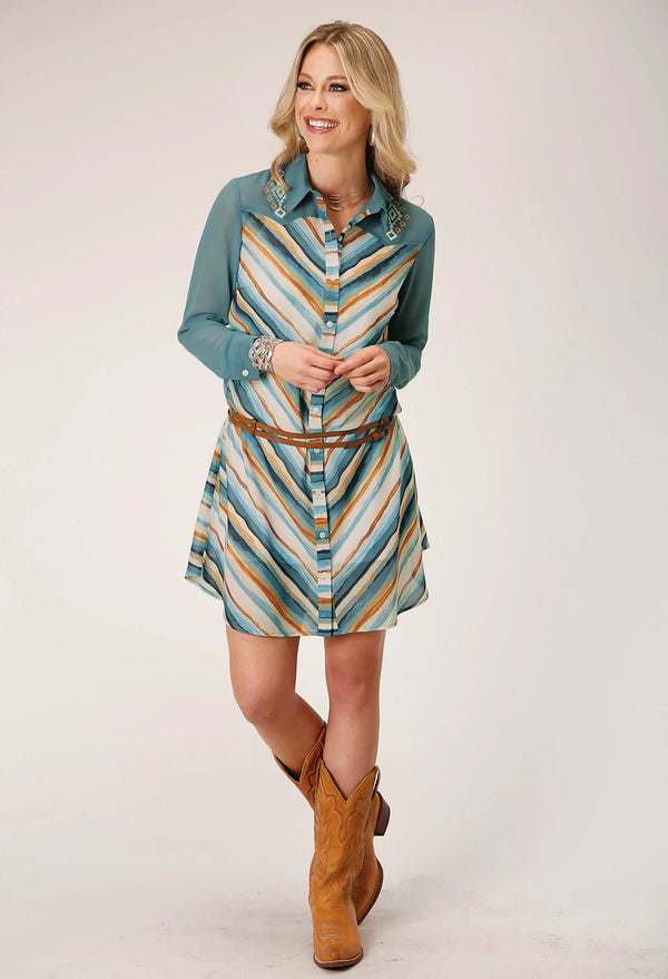 Women's Watercolor Stripe Dress - Roper