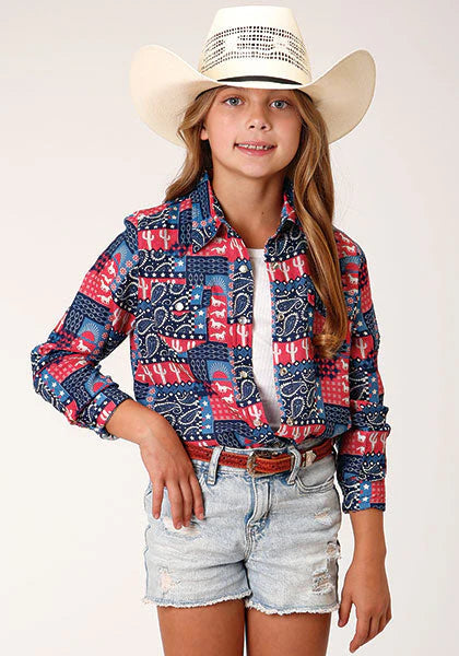 Girl's Bandana Print  Shirt - Roper