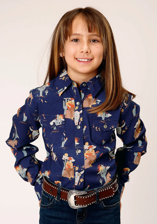 Girls L/S Cowboy Shirt - Roper