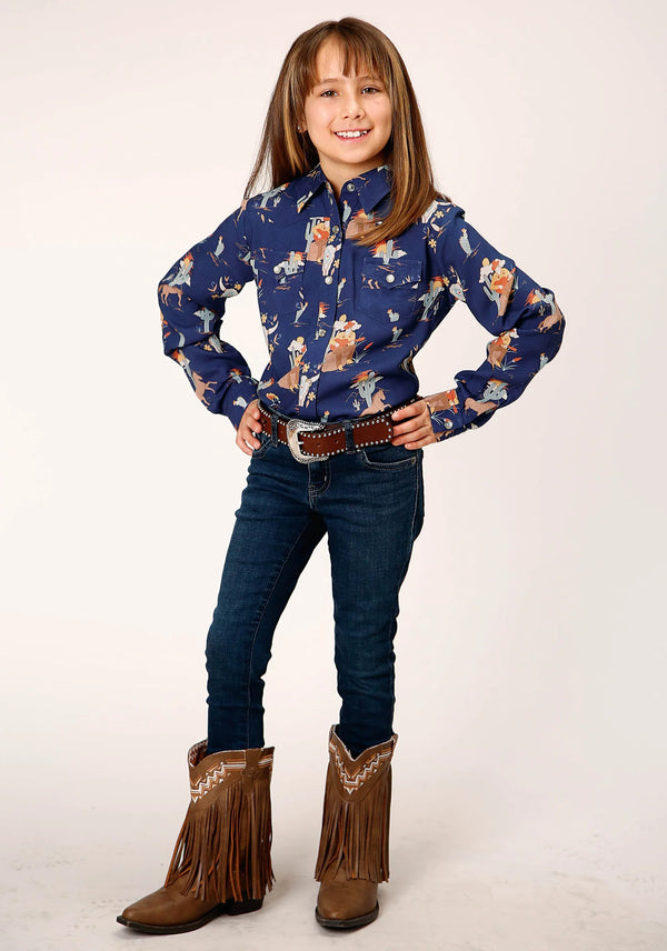 Girls L/S Cowboy Shirt - Roper