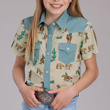 Girl's Ropers Print Shirt - Roper