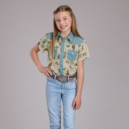 Girl's Ropers Print Shirt - Roper