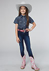 GIRLS S/S DENIM WESTERN SHIRT - Roper