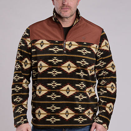 Men's Aztec Print Fleece Pullover - Roper