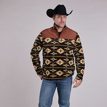 Men's Aztec Print Fleece Pullover - Roper