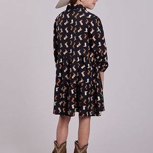 Girl's Boot Print Babydoll Dress - Roper